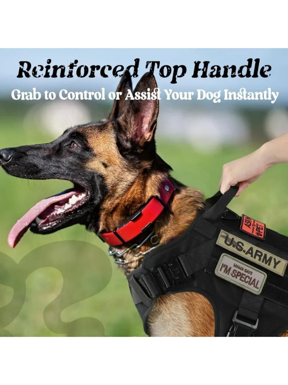 Heavy Duty Tactical Dog Harness for Large Breeds | No Pull Military Vest